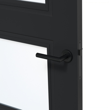 Arne & Bodil binnendeur ABT308 blank glas - diep zwart afgelakt