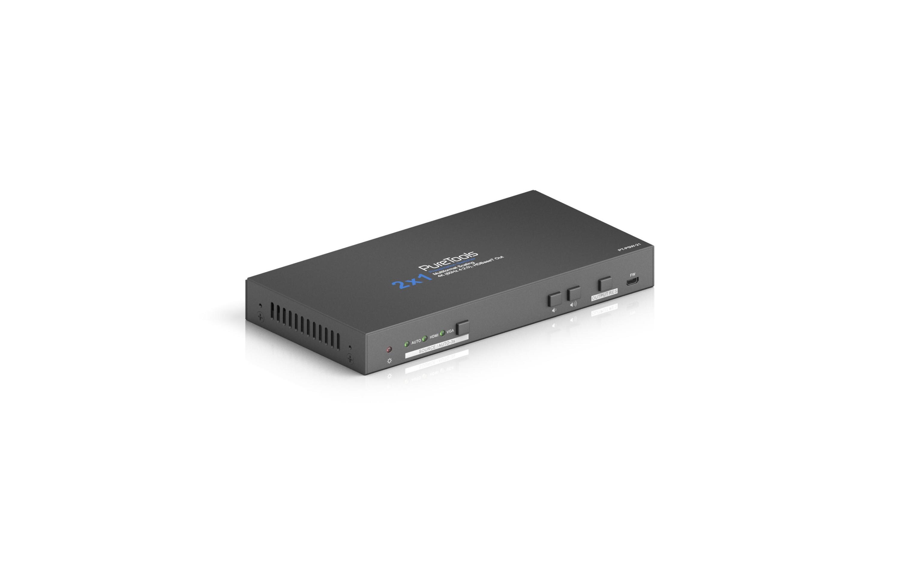 Matrix Switcher PT-PSW-21 Multiformat HDBaseT<br>2x1 4K Multiformat HDBaseT Presentation Switcher mit Scaler