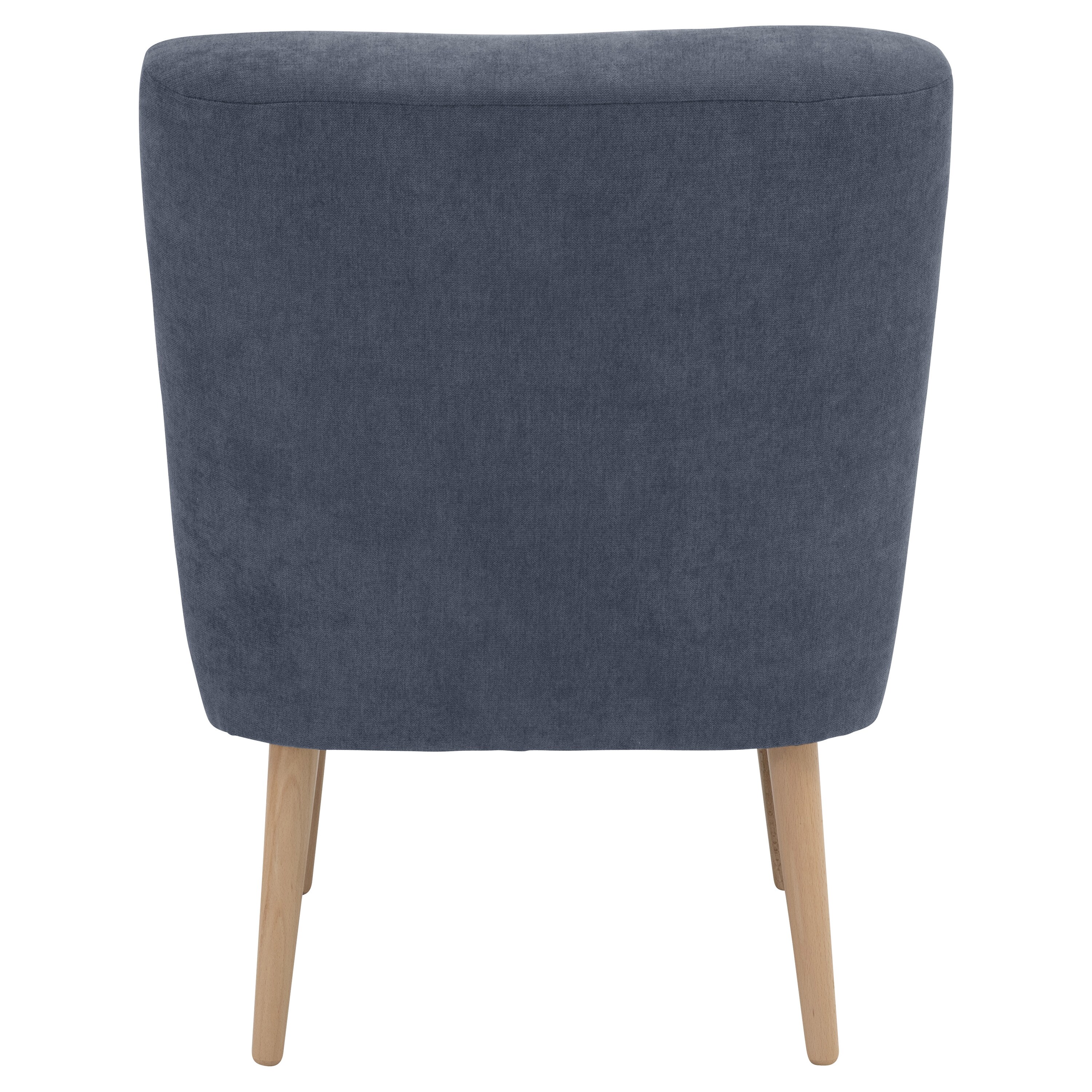 lovingHome® Sessel Fiola Velours blau Polstersessel Stuhl Relaxsessel Füße Buche natur mittlere Sitzhärte