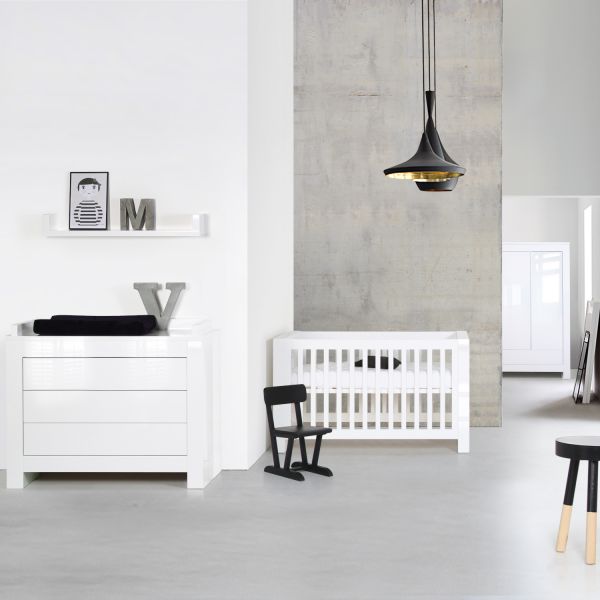 Kidsmill Alaska Hoogglans 2 Deurs Kledingkast Wit