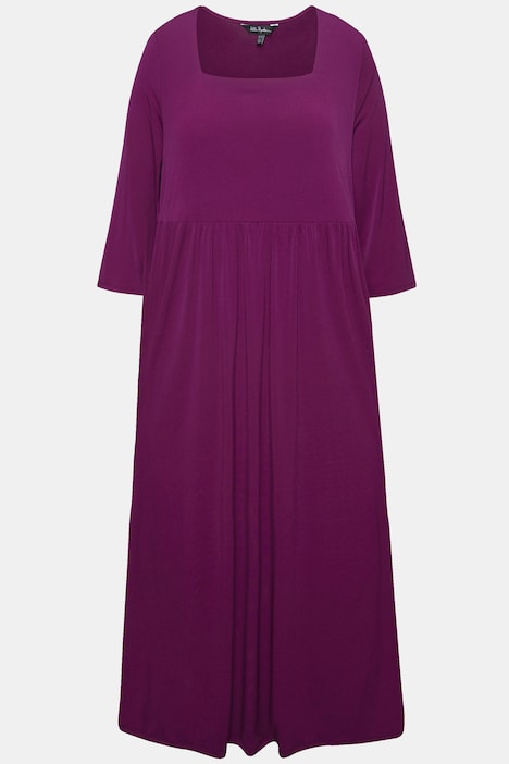 Jerseykleid, A-Linie, Farbe, Carree-Ausschnitt