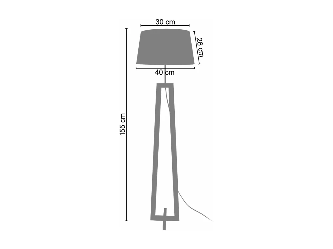 Lampadaire colonne, bois naturel 156 cm.