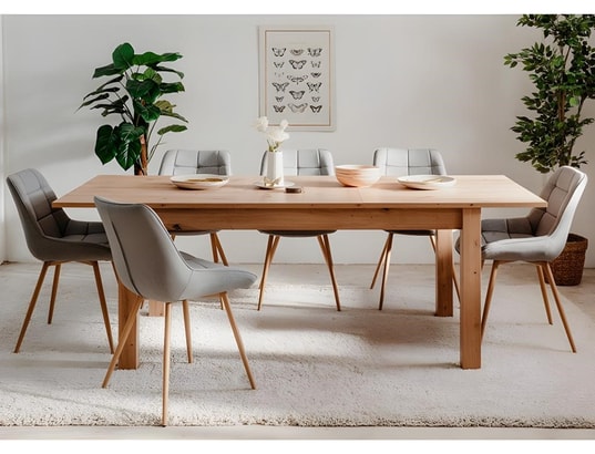VENTE-UNIQUE - Table de salle à manger Table à manger extensible 160/215 cm bergen - naturel