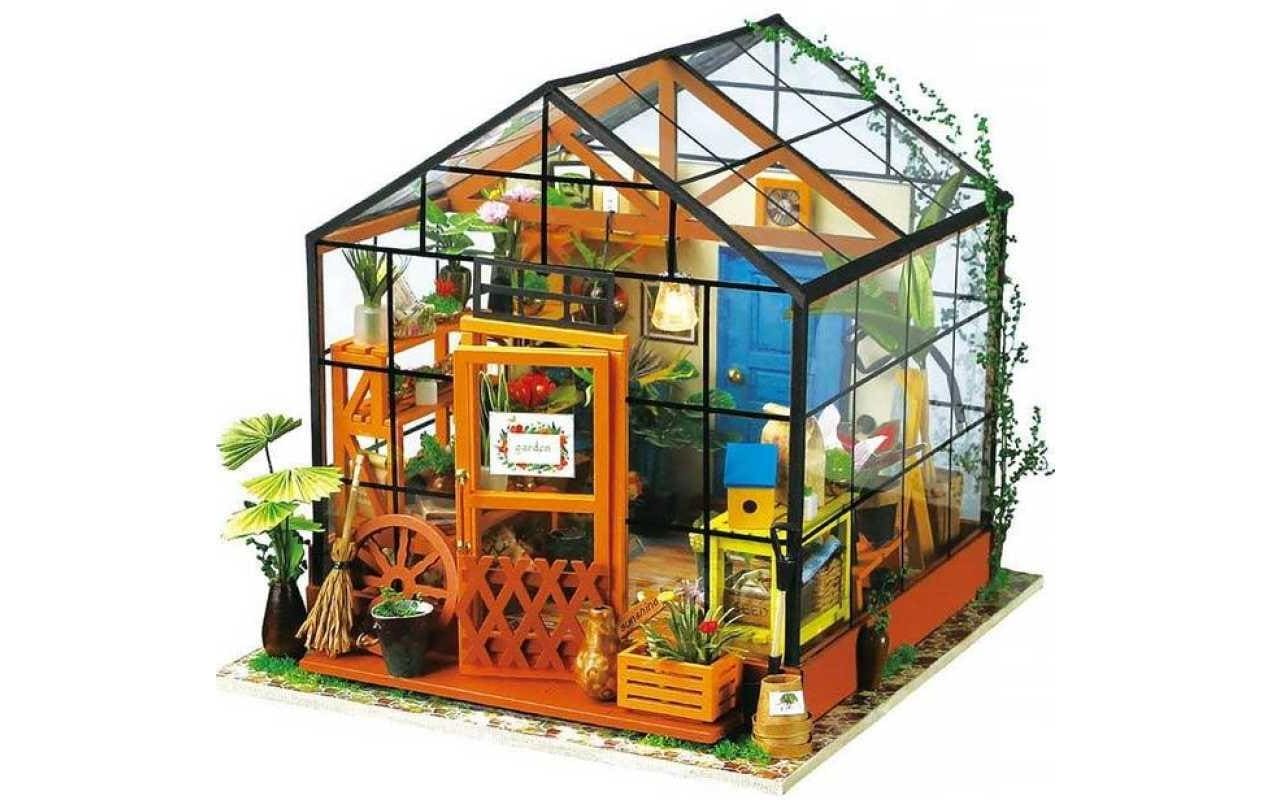Bausatz Cathy's Flower House3D-Puzzle aus lasergeschnittenen Holzteilen