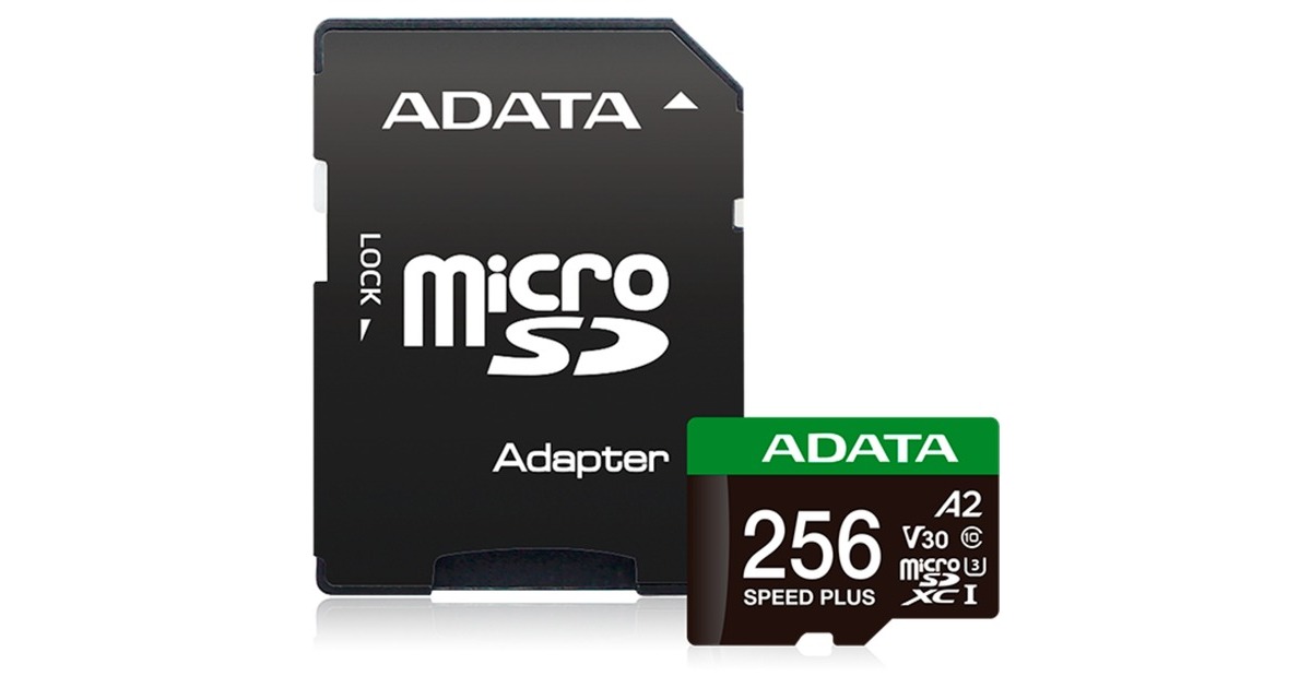 ADATASPEED PLUS microSDXC 256 GB geheugenkaart  (UHS-I U3, Class 10, V30, A2)