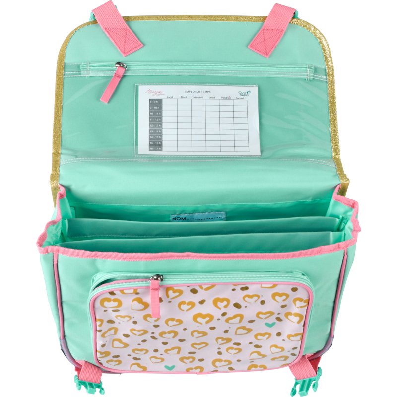 Quo Vadis - Cartable scolaire - Marguy Enfants - Multicolore - 38x30x14 cm - Toile (polyester) - 3 compartiment(s) - Avec bretelles et poignée