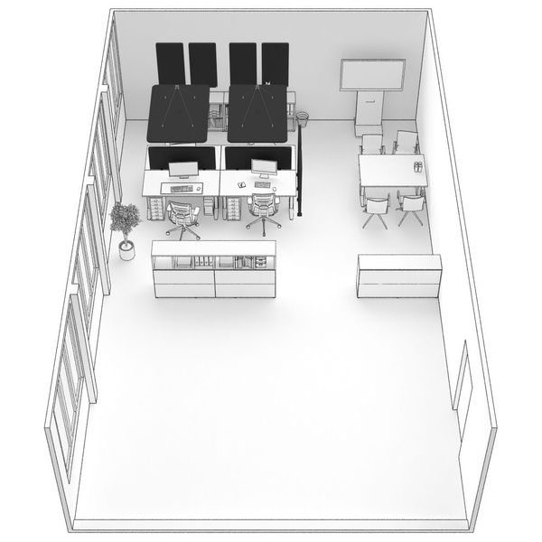 t.akustik Office Set Open Plan BK