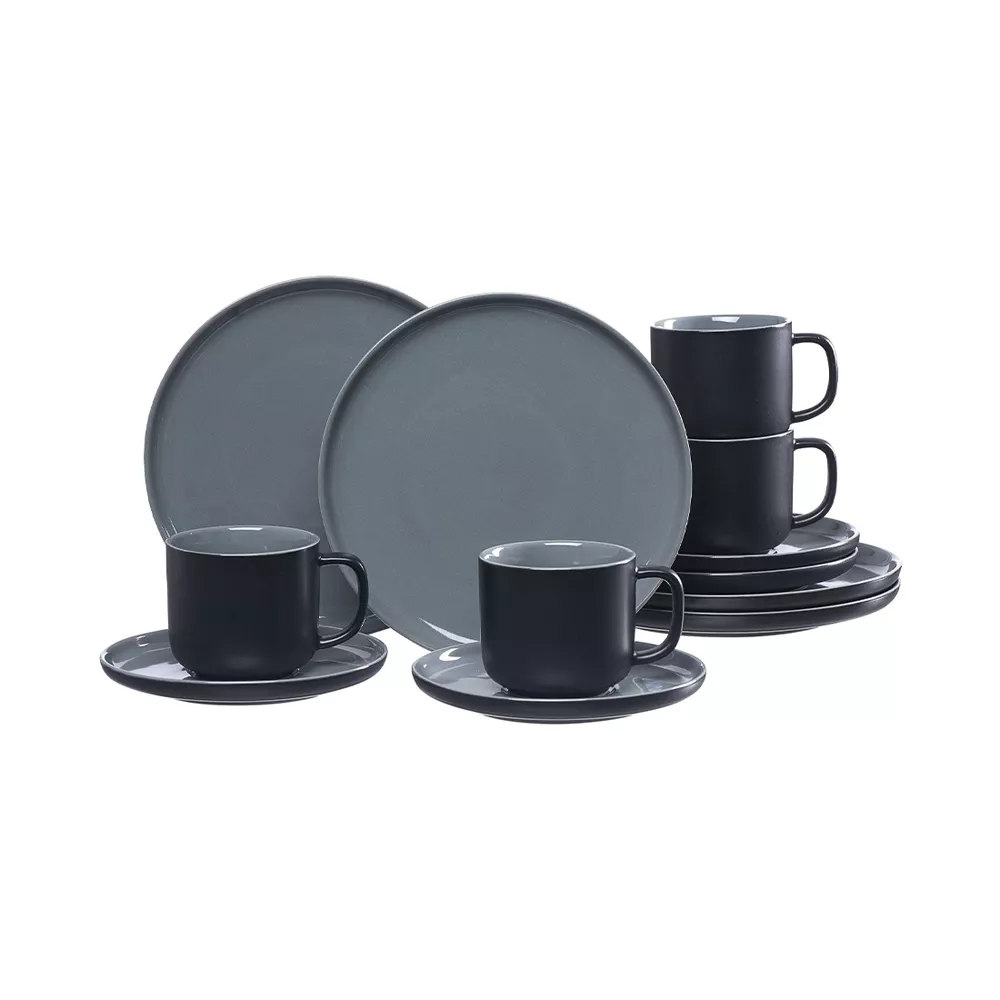 Ritzenhoff & Breker 12-teiliges Jasper Kaffeeservice-Set schwarz