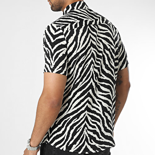 Chemise Manches Courtes Noir Blanc