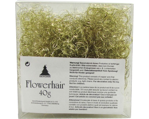 Decoratief materiaal: krullend engelenhaar, 50 g, goud