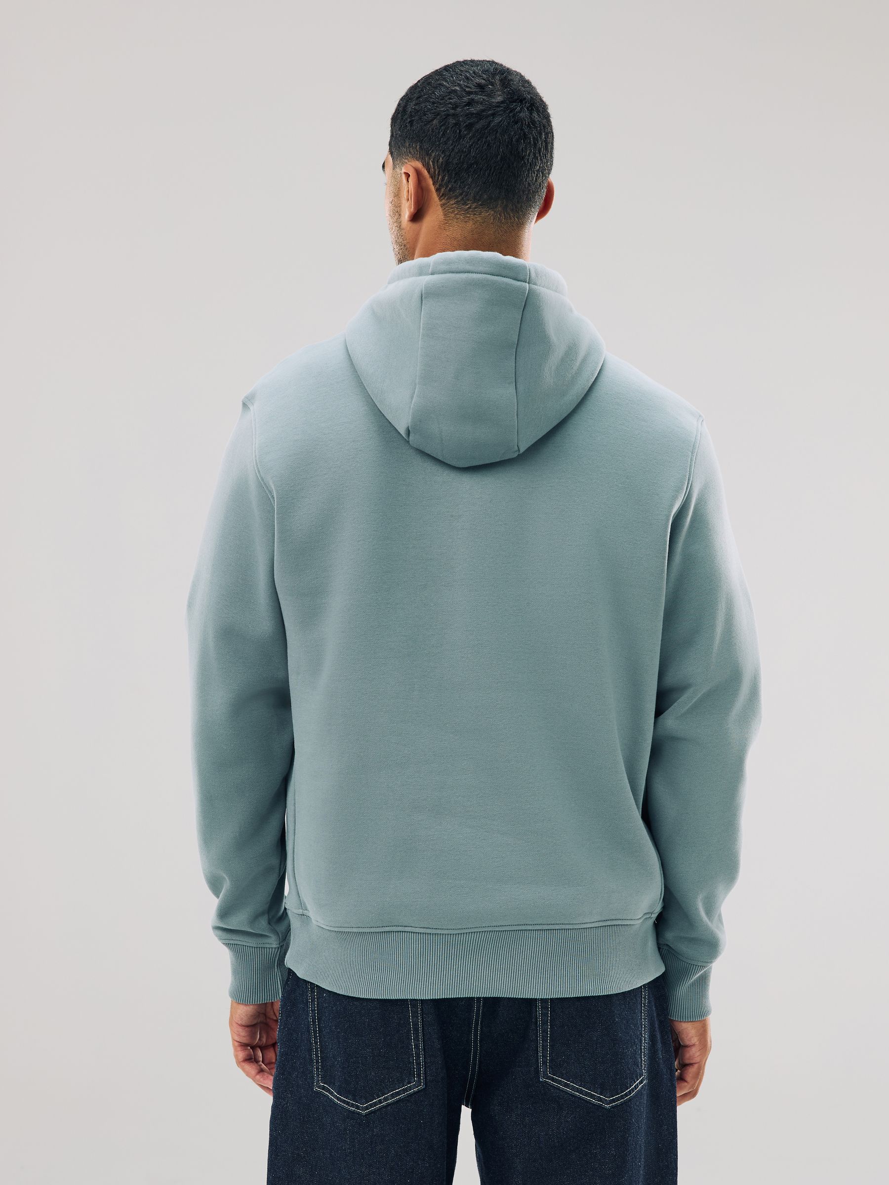 Blauw - Normale Pasvorm - Zwaargewicht Cotton Rich Jersey Hoodie