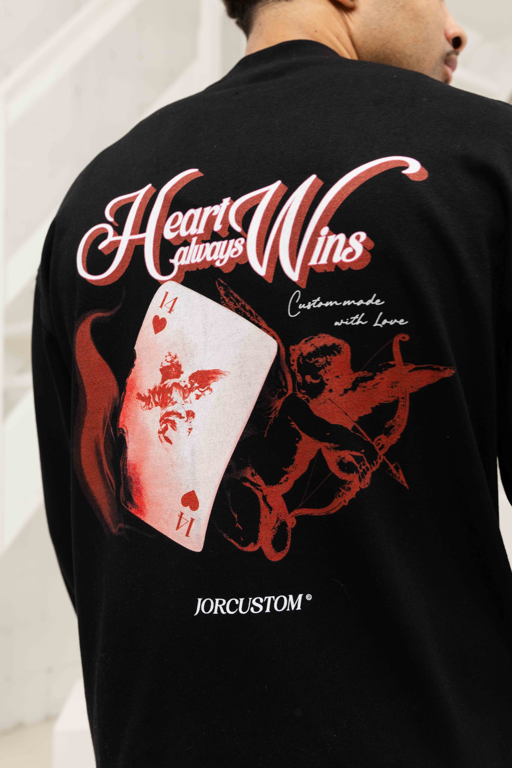 Jorcustom HeartAlwaysWins Longsleeve T-Shirt Heren Zwart