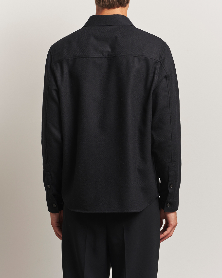 J.Lindeberg Flat Wool Overshirt Black