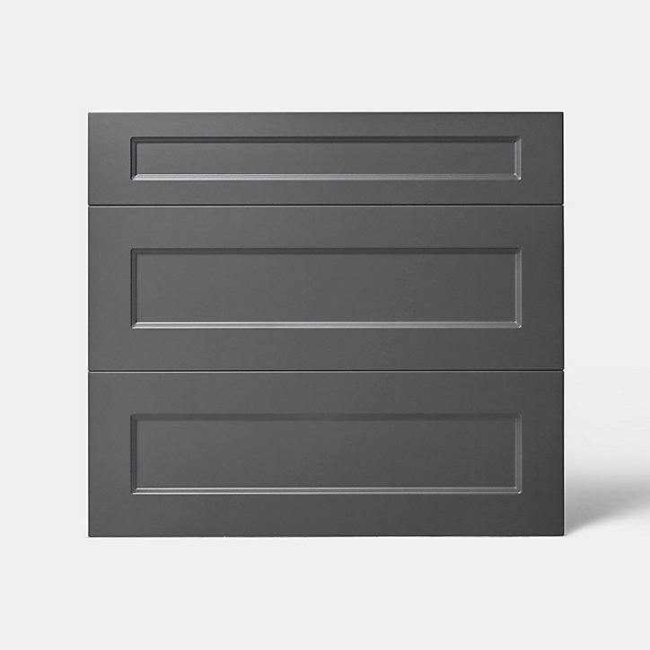 Façade de cuisine 1 tiroir et 2 casseroliers Artemisia gris graphite mat l. 80 cm x H. 72 cm GoodHome