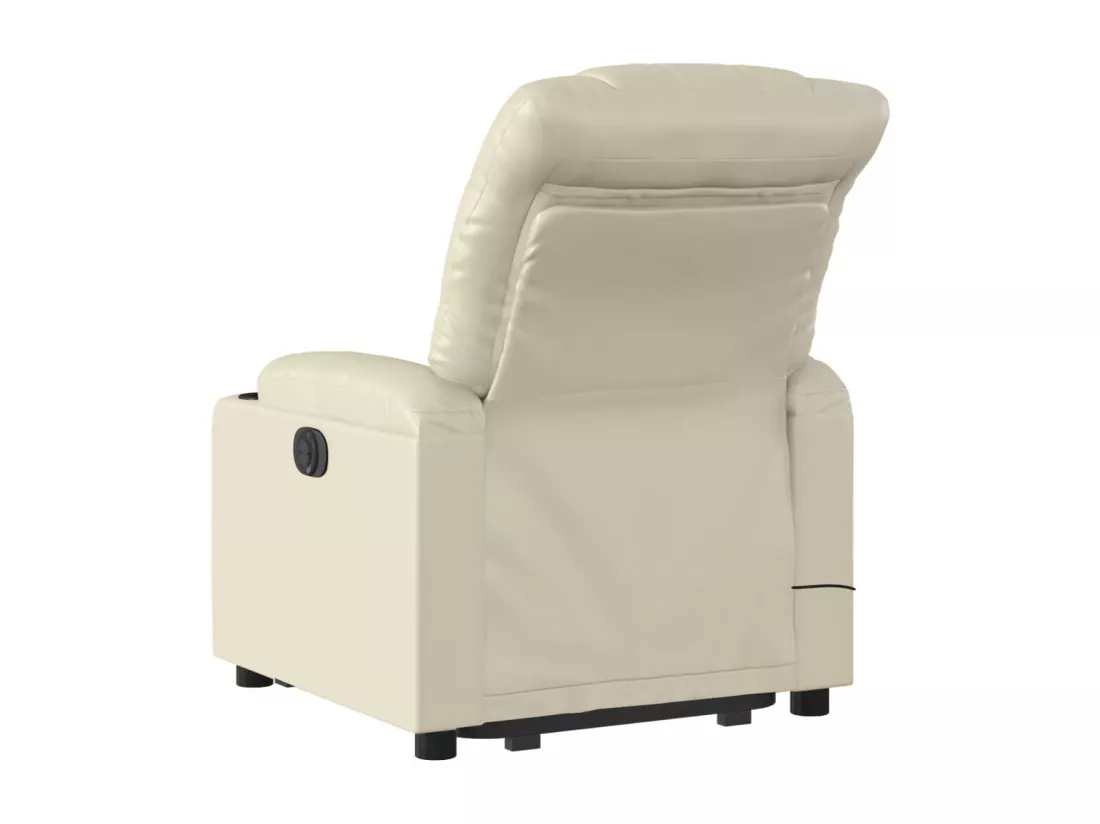 Fauteuil inclinable massant Crème Similicuir
