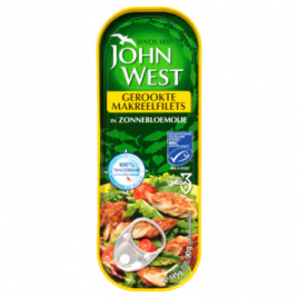John West Gerookte makreelfilets in zonnebloemolie