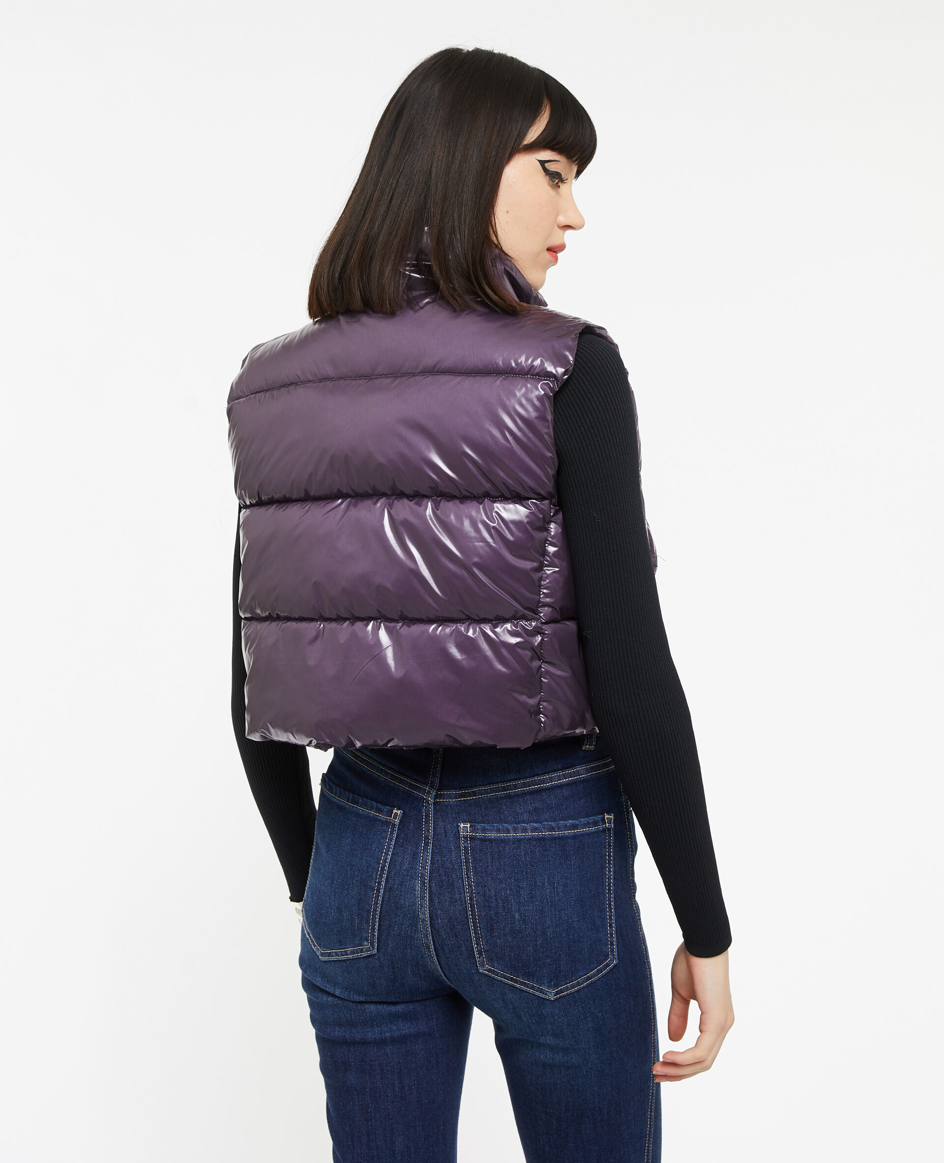 Doudoune sans manche en matière déperlante - Lilas