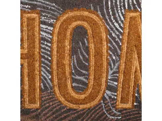 Tapis d'entrée en PVC imprimé et fibre pressée marron 45x75