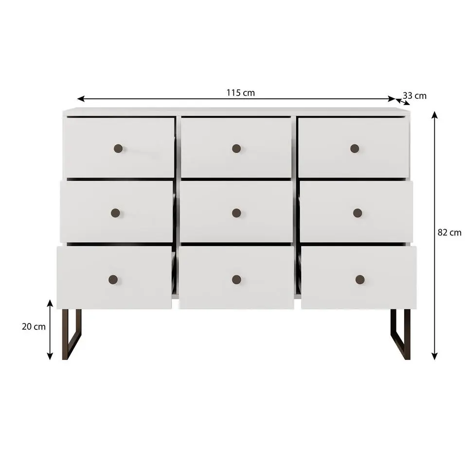 Meubella - Ladekast Lyndall - Beige - 115 cm