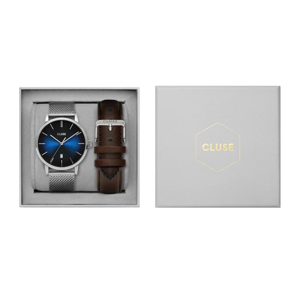 Coffret Montre Cluse Aravis Bleu Fumé