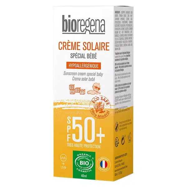 Protetor solar orgânico para bebês Bioregena FPS 50+ 40ml