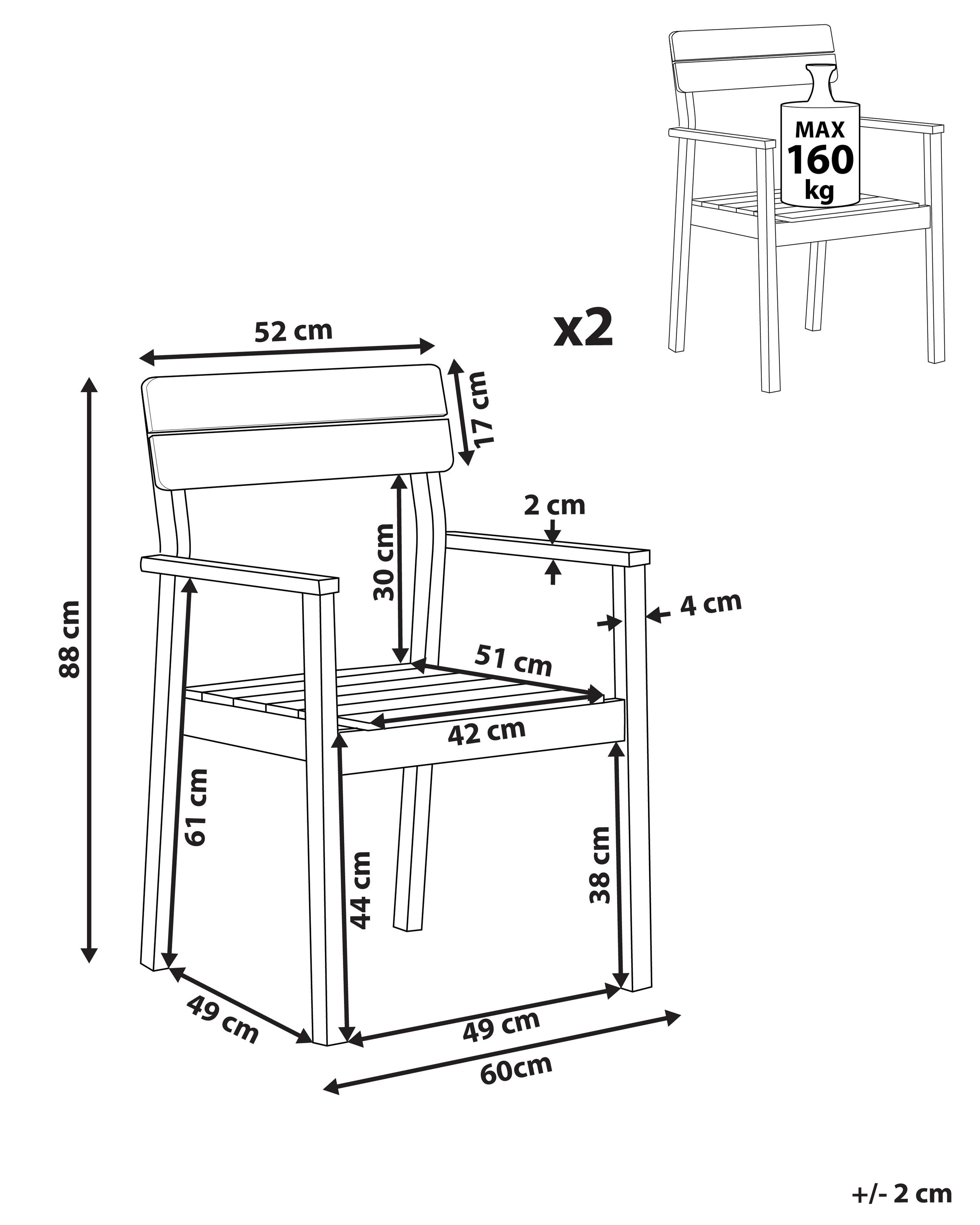 Set van 2 tuinstoelen FORNELLI Acaciahout Bruin
