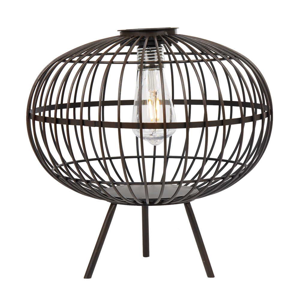Lanterne solaire métal noir à poser