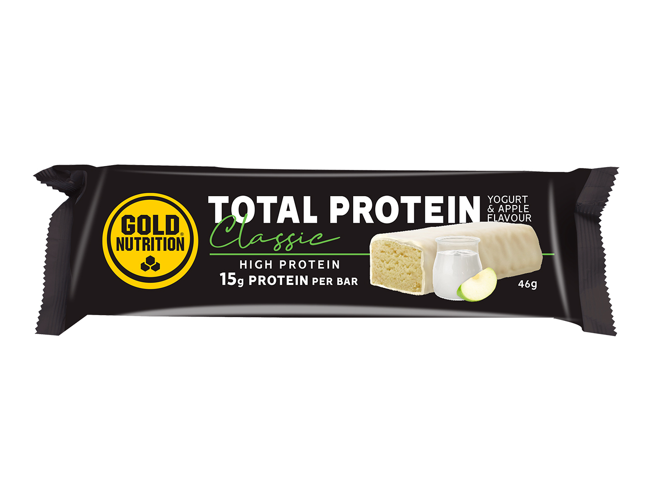 BARRA GOLDNUTRITION TOTAL PROTEIN MAÇÃ E IOGURTE 46G