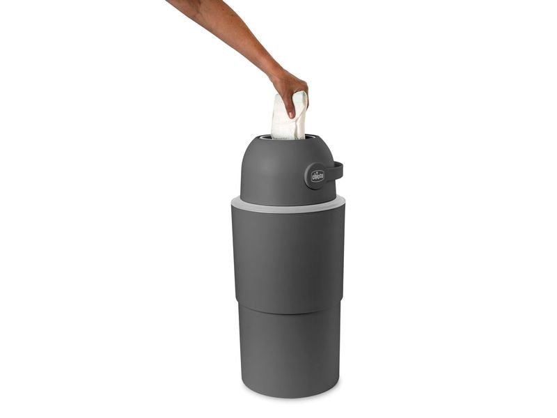 Chicco Windeleimer Odour Off XL Stone 45 l Steingrau Teleskop Windeleimer inkl. 1 Pack Müllbeutel