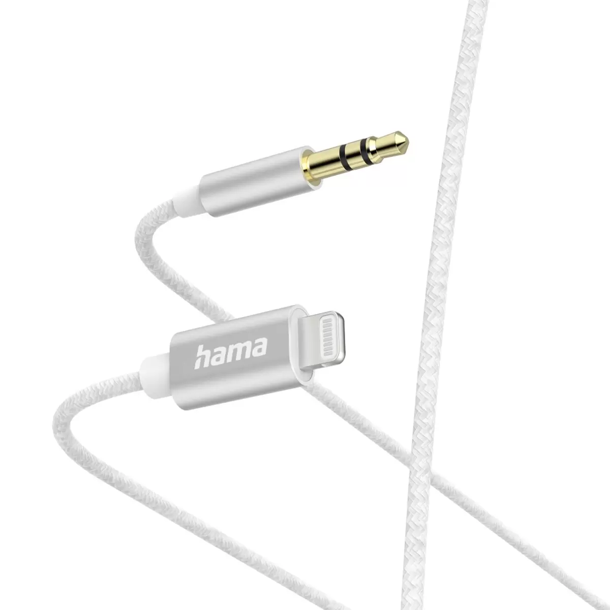 Aux-Kabel Lightning Hama weiss