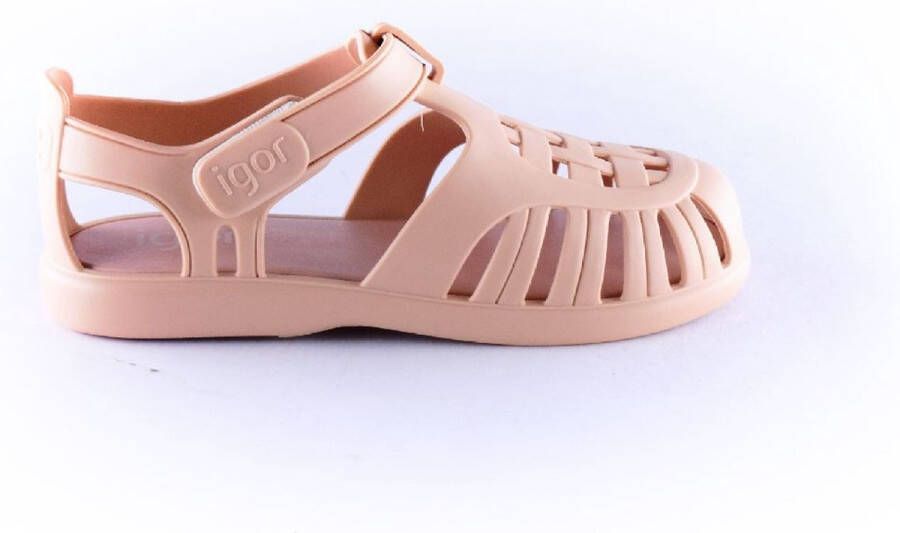 Igor Unisex Platte sandalen Tobby Solid Roze Rubber Platte zool