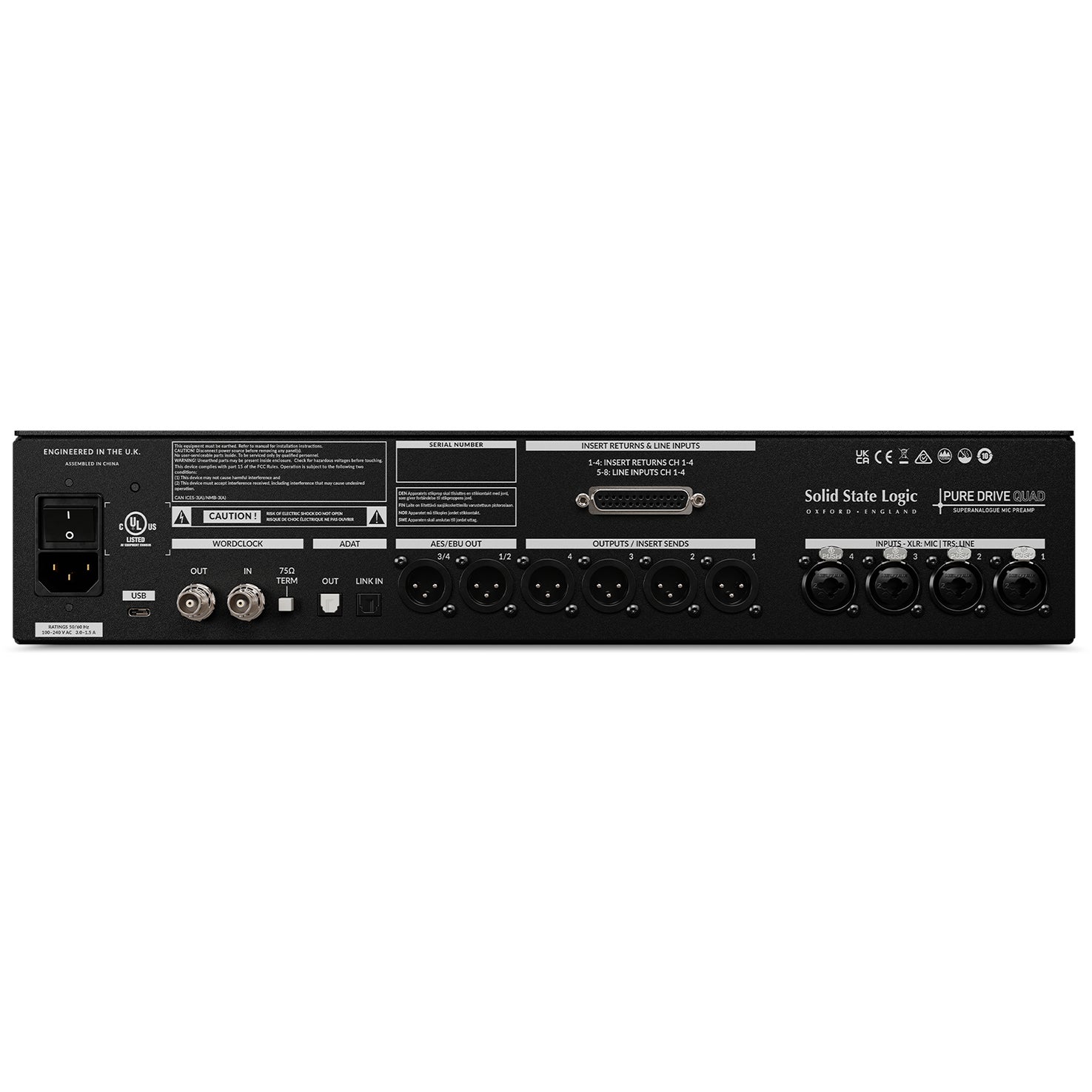 Solid State Logic PureDrive QUAD microfoon voorversterker en audio interface