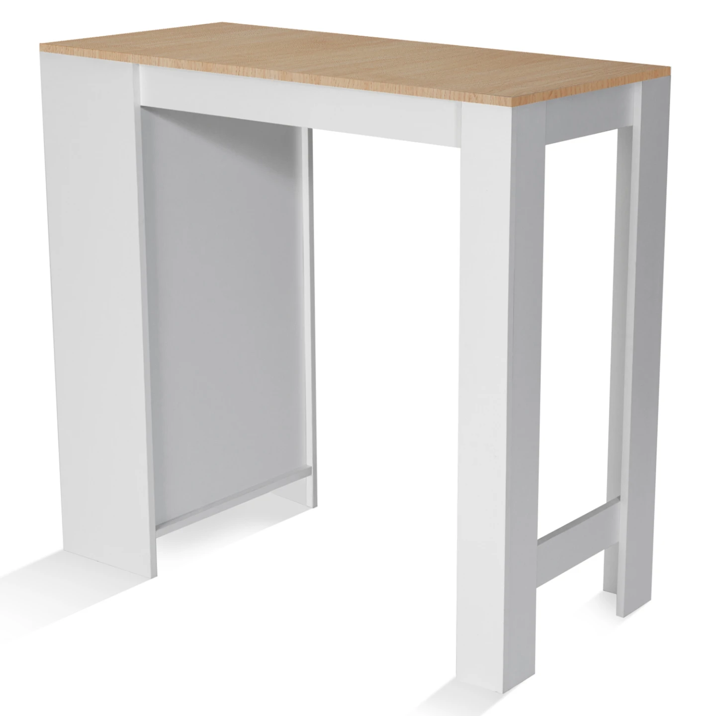 Table de bar BARTH 2 à 4 personnes bois blanc plateau façon hêtre