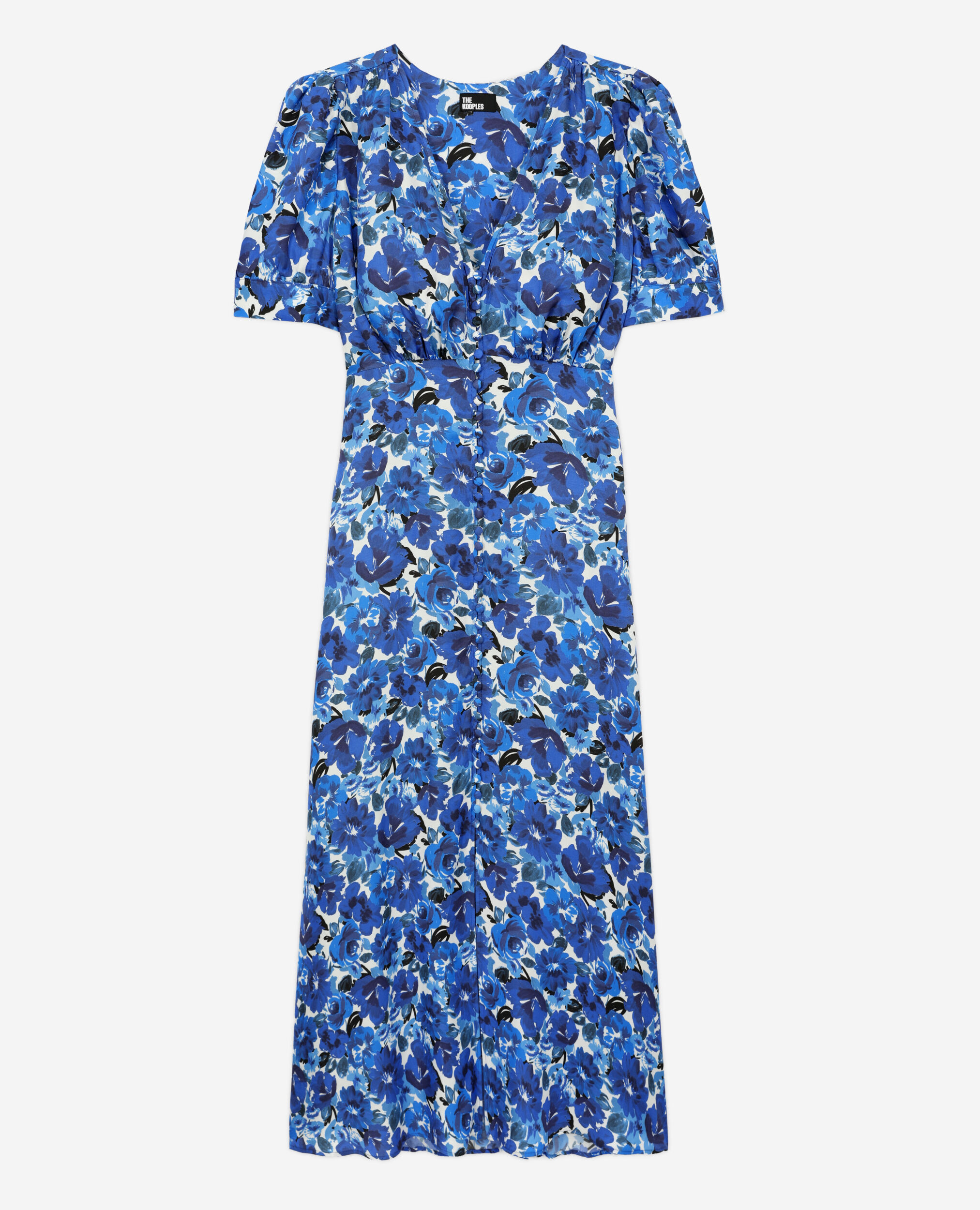 Robe longue imprimée avec boutonnage