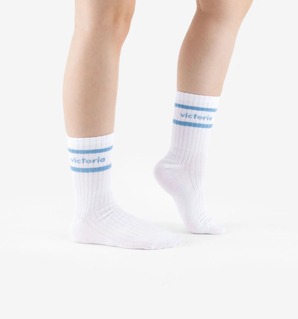 CHAUSSETTES BLANCHES-LUREXAZUL-VERDE