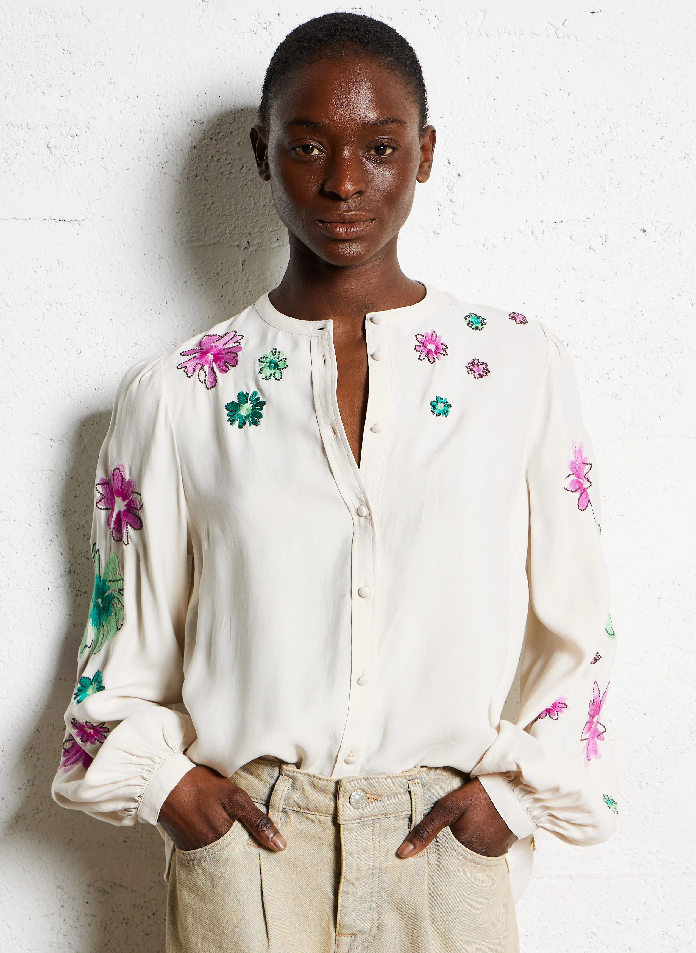 HARRY - Chemise droite brodée | Blanc