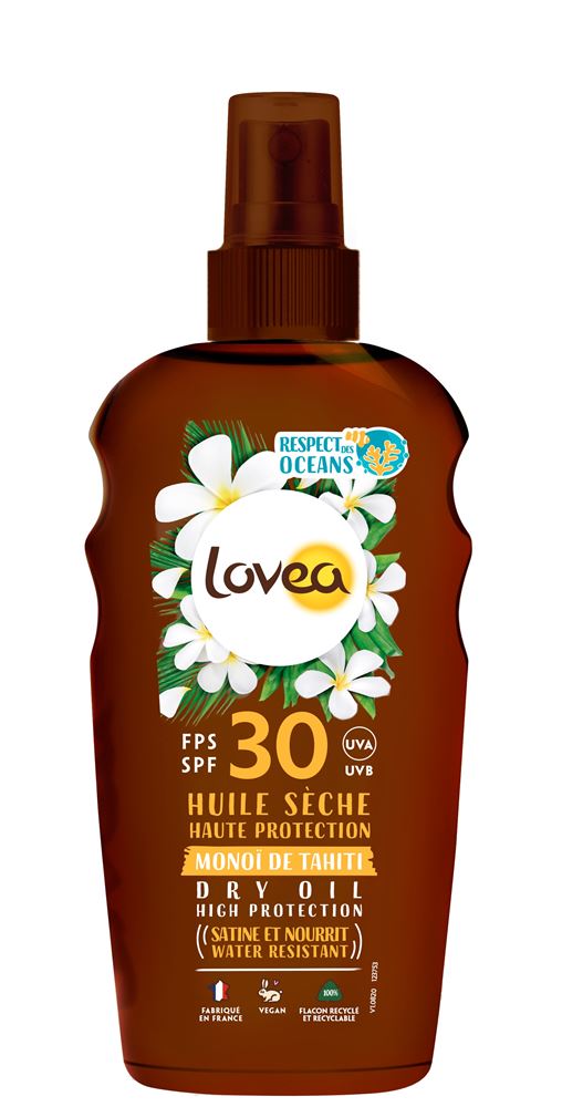 Lovea Trockenöl<br>150 ml, Flasche, Öl, SPF30 Monoï de Tahiti