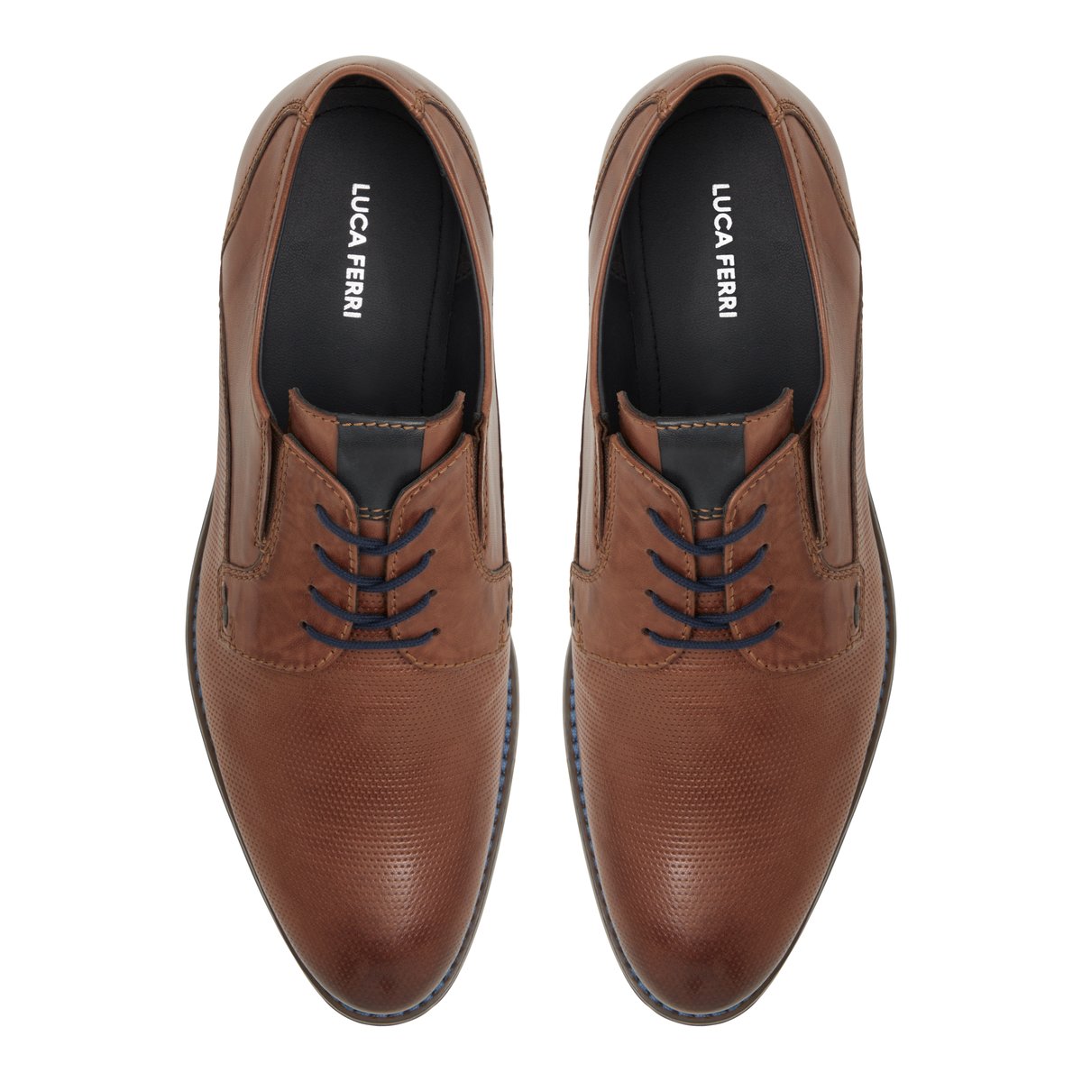 LUCA FERRI-Tanvier-Chaussures habillées derby - Talon plat - Cognac