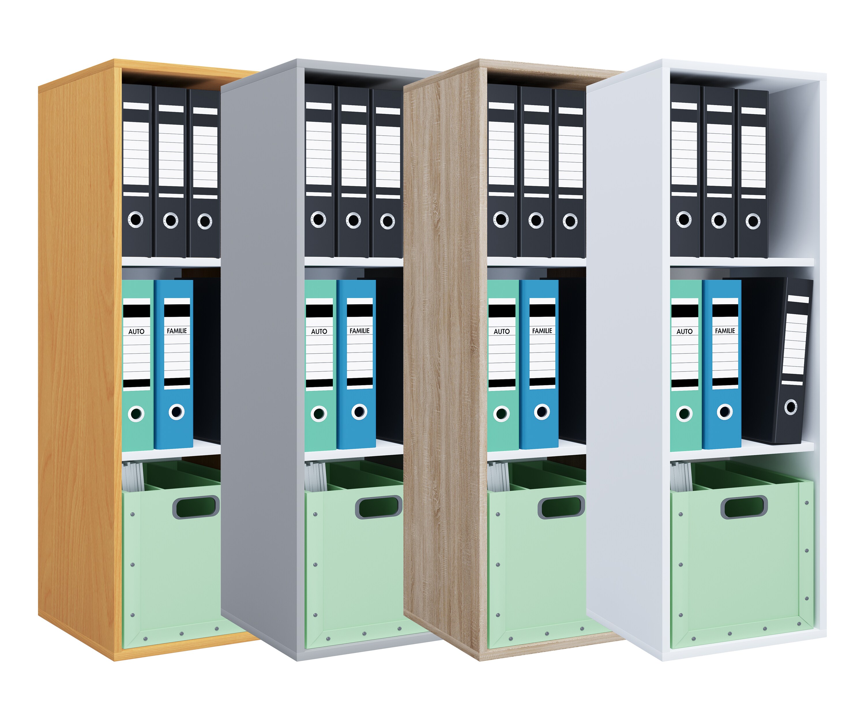VCM Holz Büro Stand Regal Bücher Ordner Aktenregal Ordnerregal Bücherregal Lona l 3f