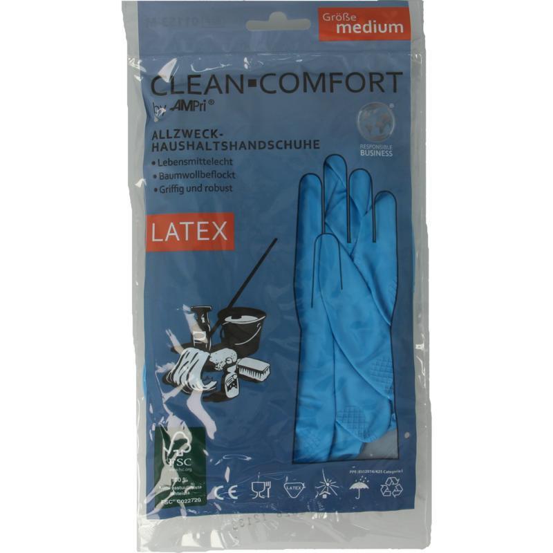 clean-comfort Huishoudhandschoen Blauw Maat M 1 Paar