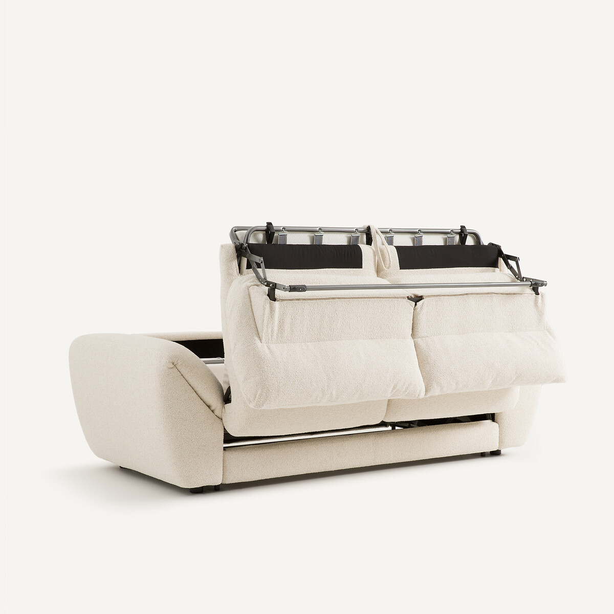 AM.PM<br>Sofá-cama de 3 lugares em tecido bouclé Edgar
