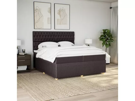 Sommier à lattes de lit avec matelas Marron foncé 200x200 cm