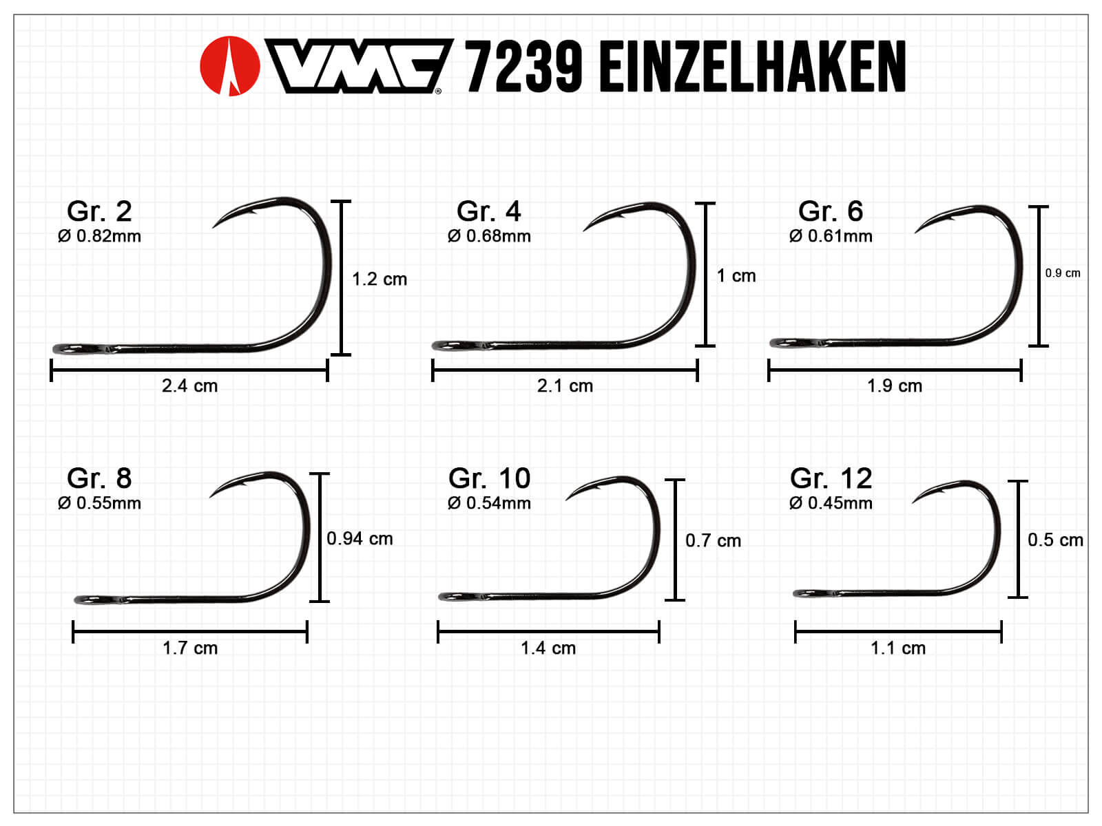 VMC Einzelhaken für Spinner & Jigs (7239) - Gr. 6