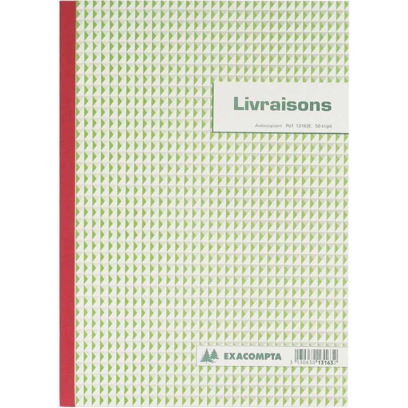 Manifold livraison Exacompta autocopiant 21 x 29,7 cm 50 pages triple exemplaires