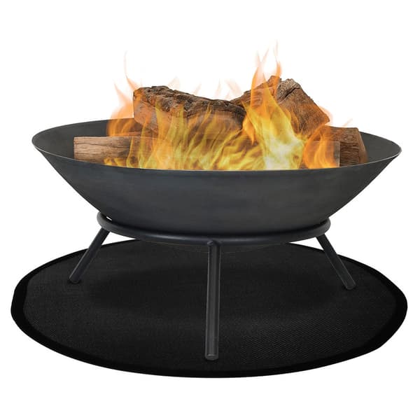 Branngroppematte - 36 tommer rund (91 cm) - Svart