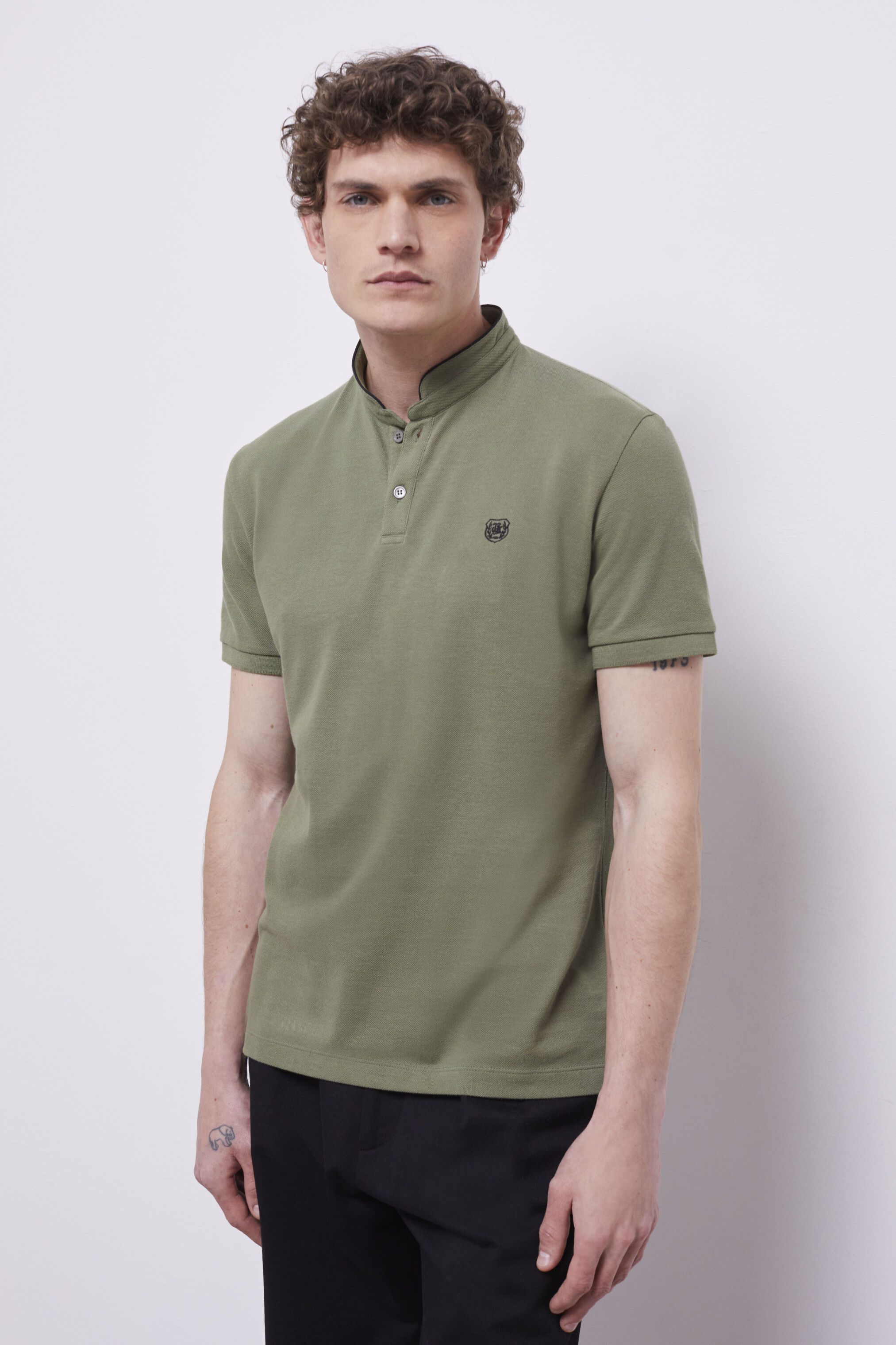 Polo col officier vert