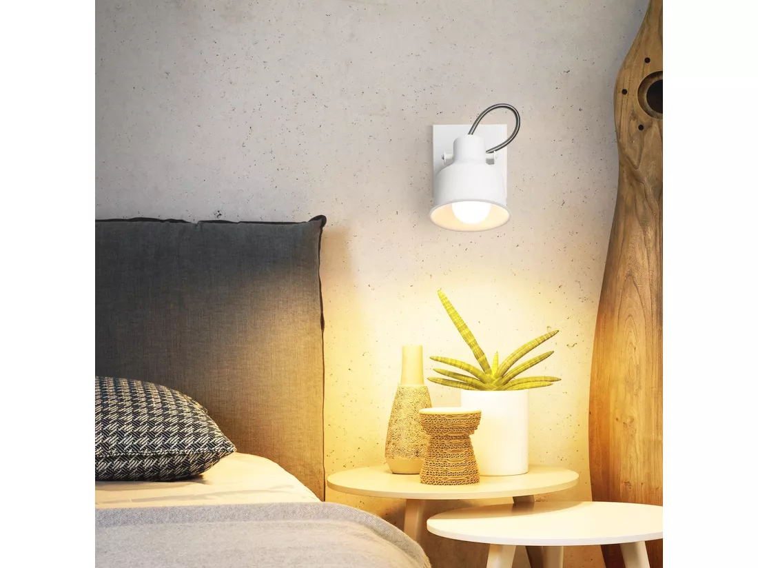 NETTLIFE Spot de plafond 1 flamme applique vintage E14 design rétro de haute qualité orientable 350° MAX.40W