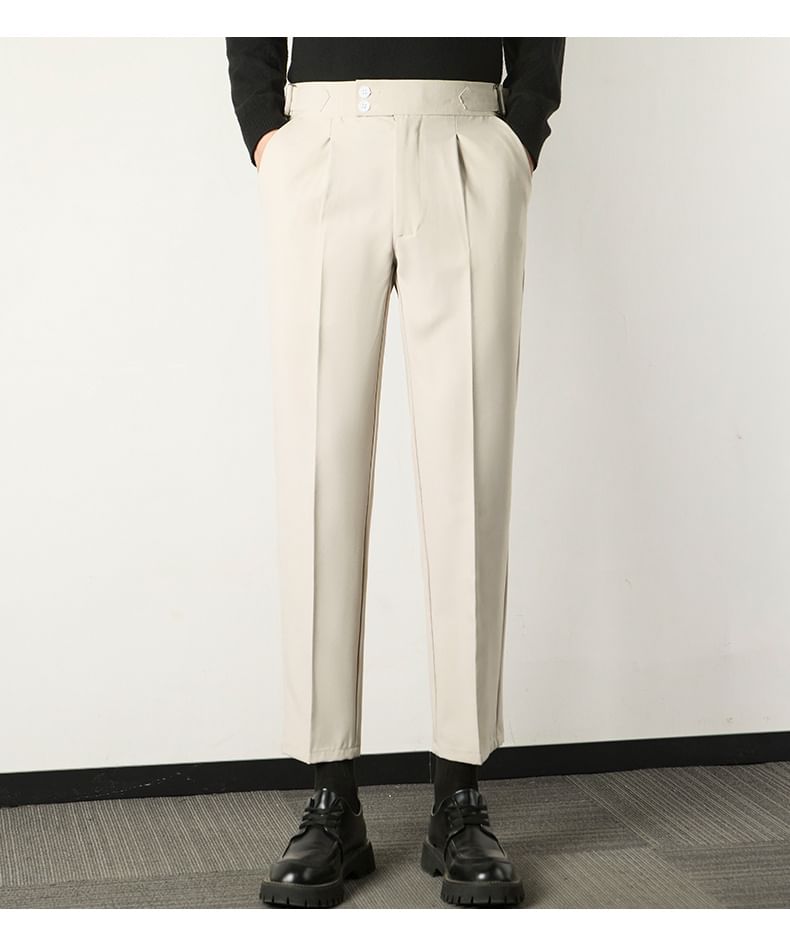Loansk - Hoge taille effen rechte broek