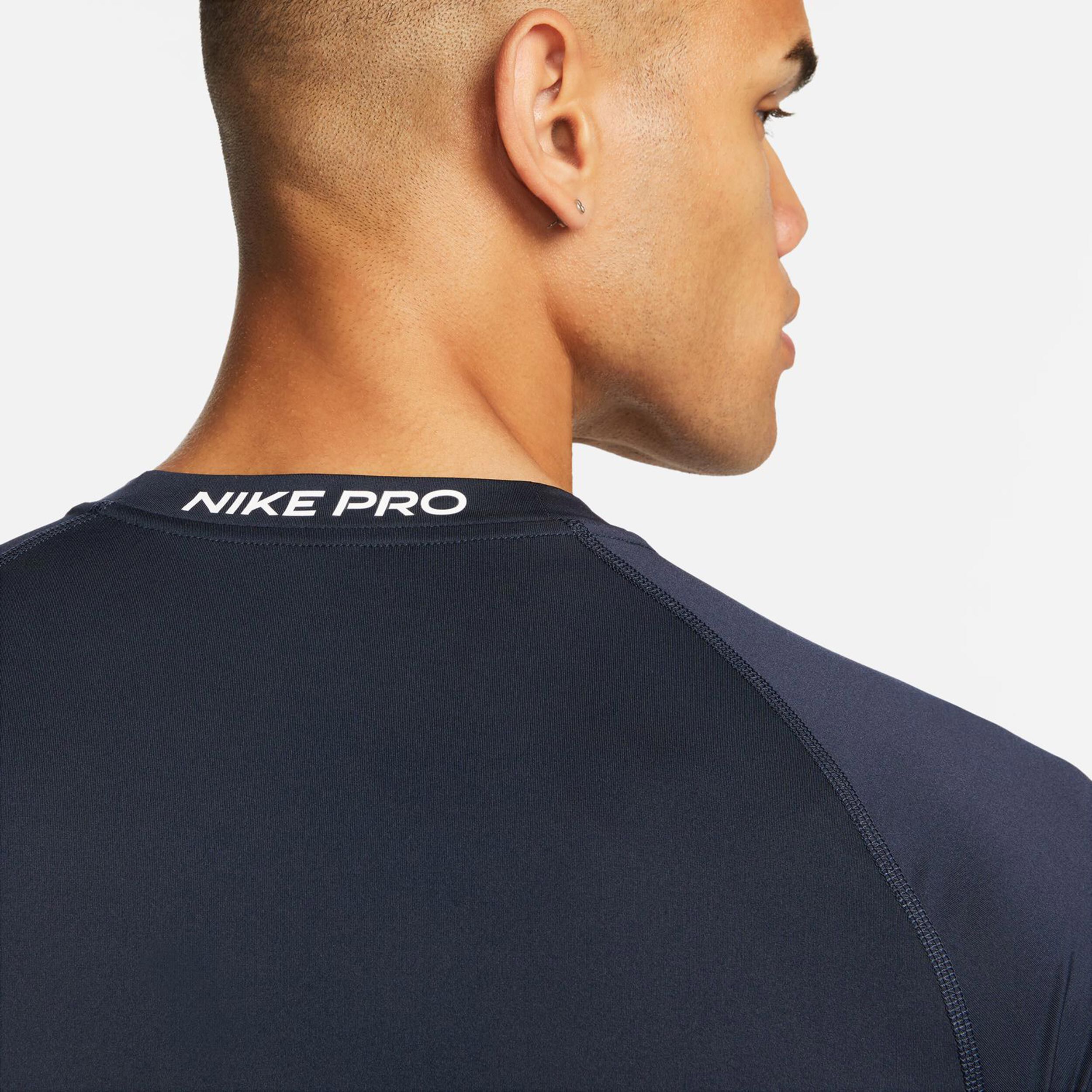 Nike Dri-Fit Pro Tight Fitness T-shirt Hommes - Bleu Foncé , Blanc