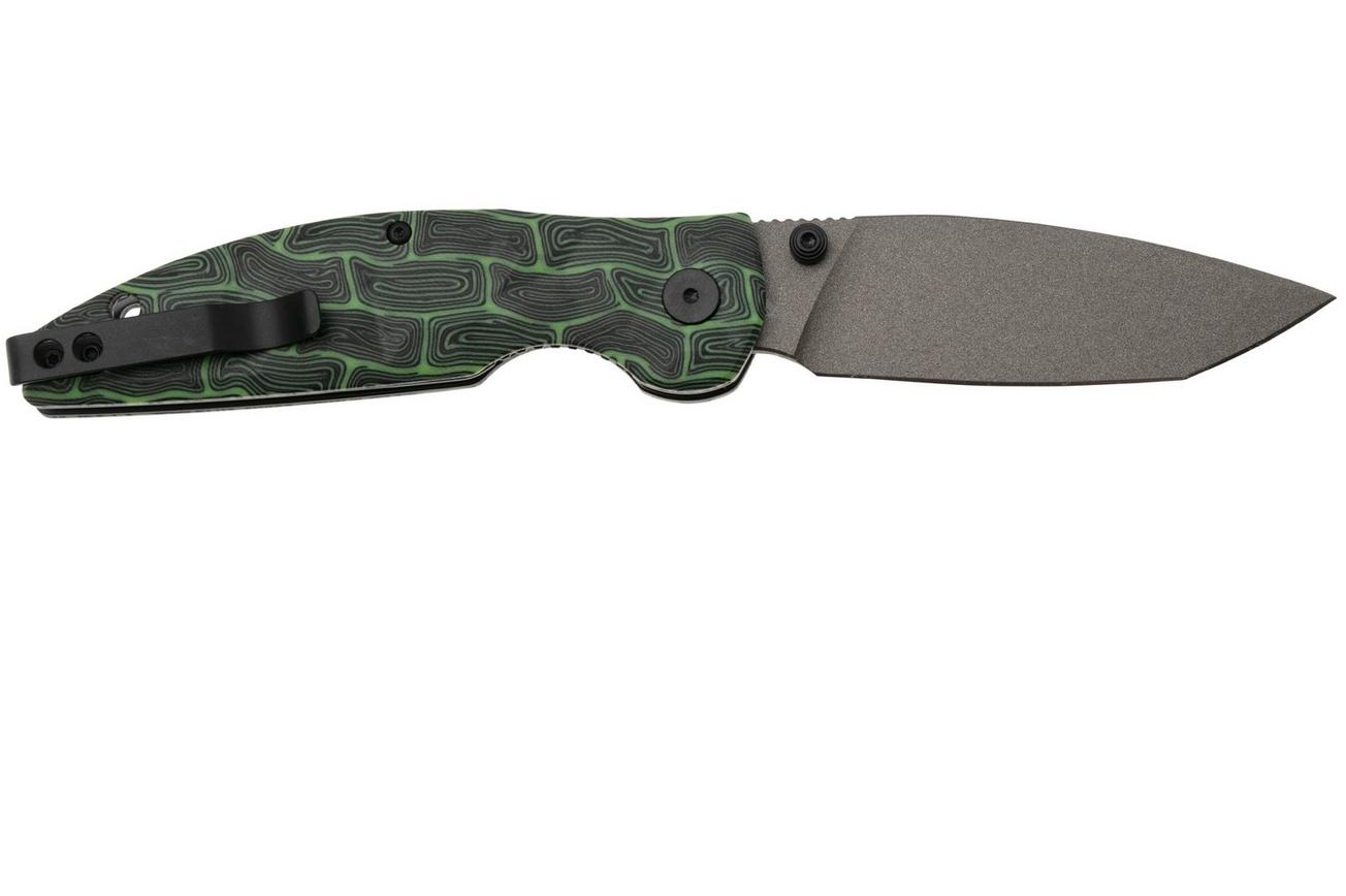 QSP Knife Turtle Punk QS158-C2 Ceramic Coated 14C28N Black Green G10, zakmes, Keanu Alfaro design